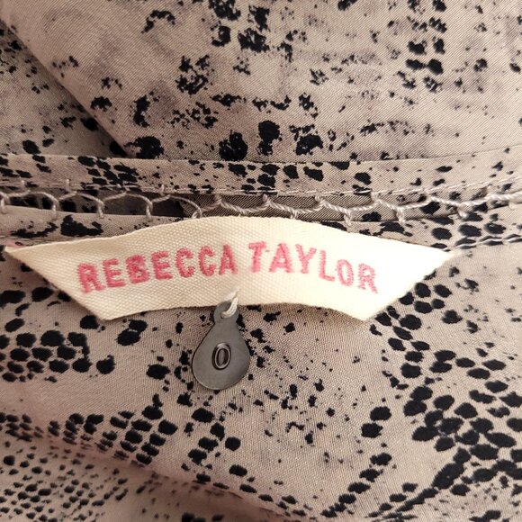 Rebecca Taylor Python Snake Skin Print Silk Wrap Ruffle Dress - Picture 7 of 9